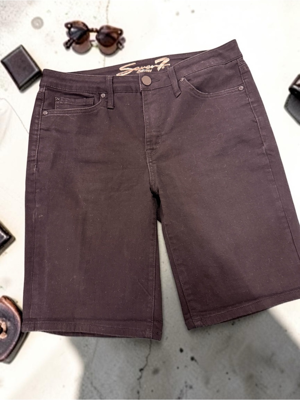 Seven7 Women's Back Denim Bermuda Shorts size 12